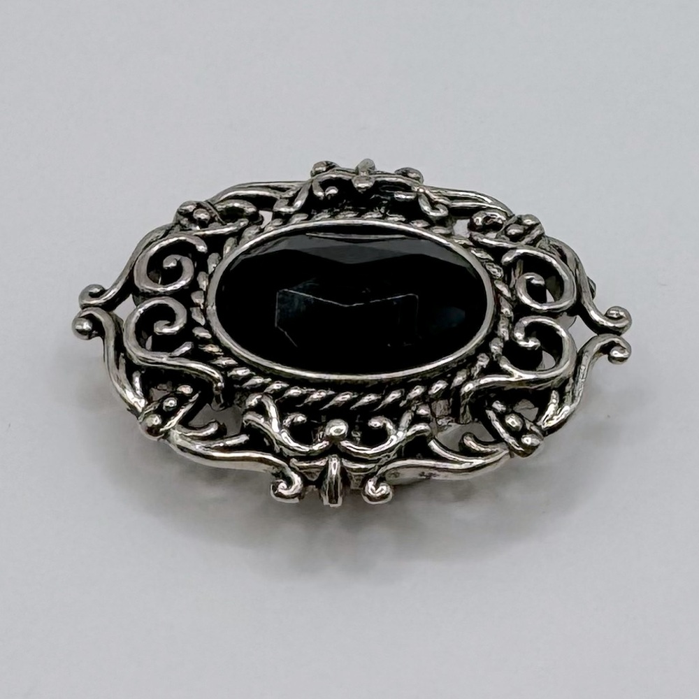 VINTAGE Black Rhinestone Baroque Button Cover - Picture 4 of 15